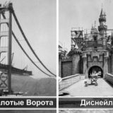 Исторические фотографии известных достопримечательностей во время строительства