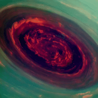 ураган на северном полюсе Сатурна